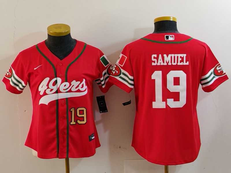 Women%27s San Francisco 49ers #19 Deebo Samuel Red Mexico Cool Base Stitched Baseball Jerseys